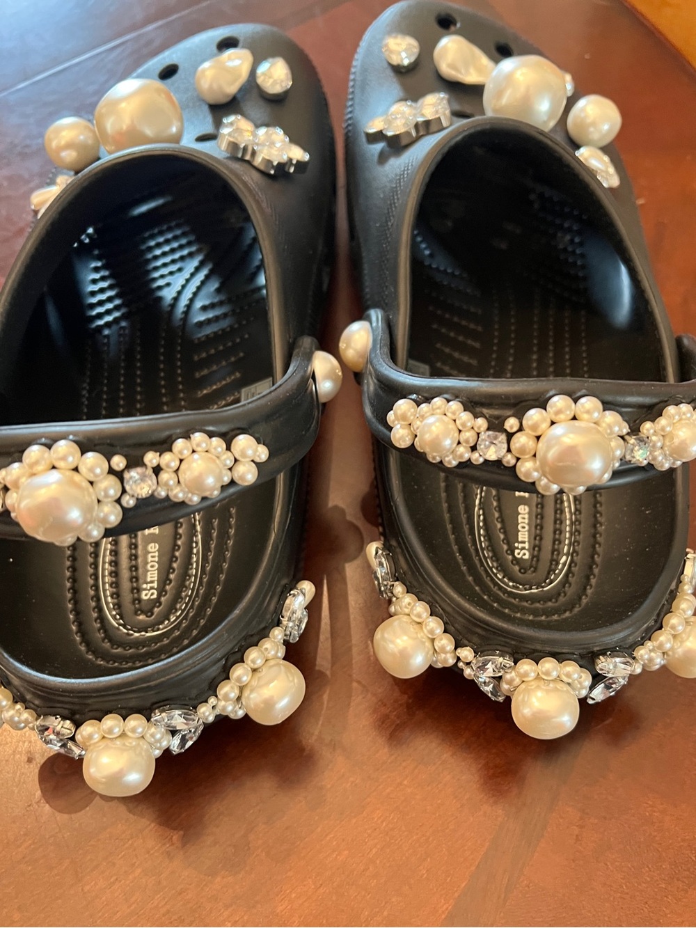 SIMONE ROCHA x CROCS Classic Clog in Black Pearls Rhinestones Limited Edition - Picture 4 of 12